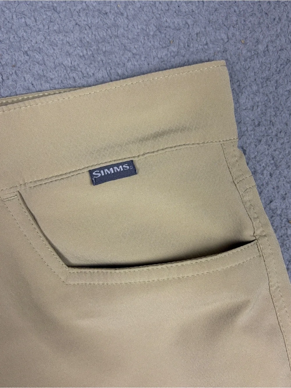 Simms Fishing Shorts Men's 36 Light Khaki Technical Athletic Zip Pocket